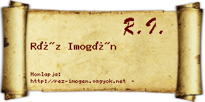 Réz Imogén névjegykártya